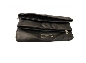 DKNY Under Arm Clutch Soft Butter Leather Black Handbag