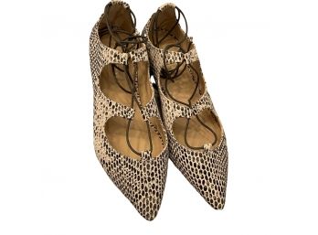 Loeffler Randall Snakeskin Pattern Tie Up Shoes Size 8B