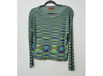 MISSONI Colorful Knitted Long Sleeve. Size Small.