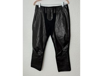 Barbara Bui Black Leather/stretchy Capris, Womens Size 8