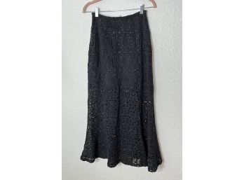 Lovely Lace Black Maxi Skirt With Short Slip Underneath. From Liquid By Sioni. Size Small