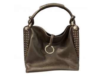 BCBG Maxazria Handbag Brown With White Stitching - In Like New Condition
