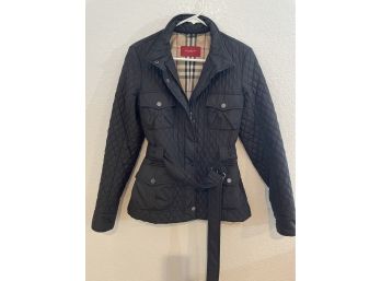 Burberry London Quilted Black Lightweight Jacket Size Not Shown, Appears To Be Small