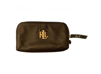 Ralph Lauren Leather Evening Bag / Makeup Bag