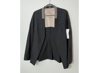 Brunello Cucinelli Black Blazer With Spakle Accent Collar. Made In Italy. Womens Size Large