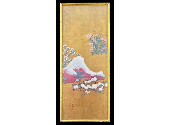 'Flowering Grasses Of The Four Seasons,' By Ogata Korin, Color On Gold Leafed Paper 22' X 10'
