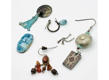 Earrings And Gemstones With No Mates. Coyote, Book. Use For Crafts And Charms.