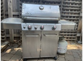 Weber Gas Grill With Cover, Two Propane Tanks & Cast Iron Skillets