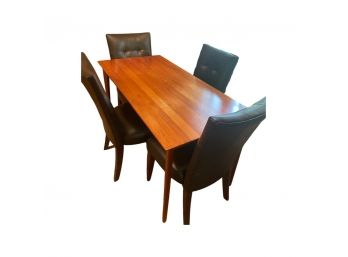 Copeland Furniture Wooden Dining Table With 4 Black Chairs