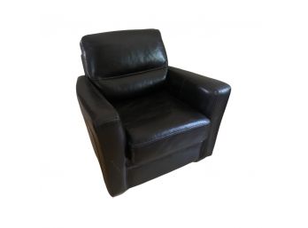 Black Leather Accent Chair In Good Condition!