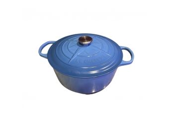 Le Creuset Blue Round Dutch Oven In Great Condition!