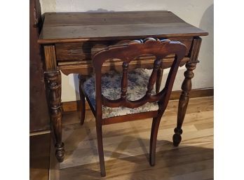 Antique  Wooden Desk And Chair