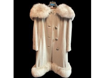 Stunning Grey Coat With Fur Neckline And Base! Size Medium