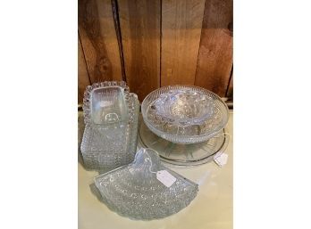 Collection Of Glass Plates And Serving Bowls