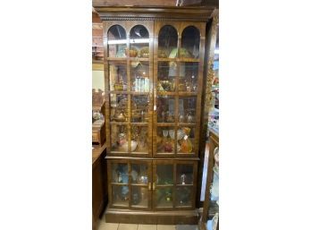 Wood Hutch / Cabinet With  Four Doors . Contents Inside Not Included 36 X 14 X 82 Inches