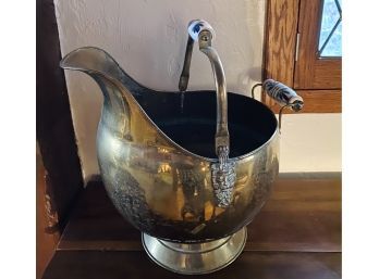 Antique Brass Coal Hod Scuttle Bucket