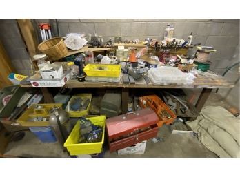 HUGE LOT OF TOOLS AND HARDWARE! Everything Pictured Included. Drill Bits, Tool Boxes And Much More