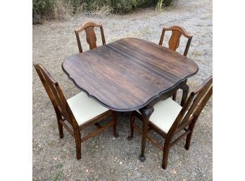 Beautiful Mahogany Table (31x42x46) With Matching Mahogany Chairs (4)