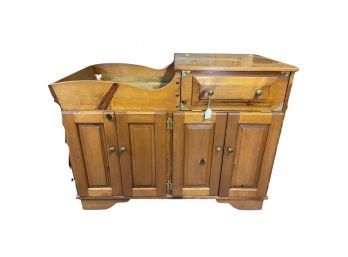 Pine Dry Sink With Large Copper Pan! Good Condition