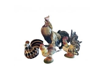 Lovely Assortment Of Decorative Rooster Figurines