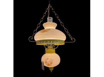 Vintage Glass Hurricane Hanging Lamp
