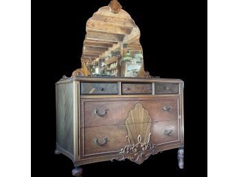 Antique Wooden Dresser With Mirror!