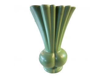 Lovely Green Vase With Matte Finish - Signed