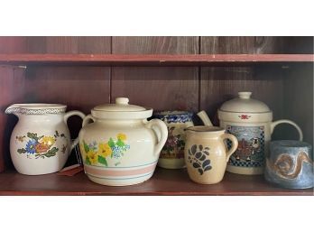 Shelf Of Beautiful Ceramic Kitchen Collectibles