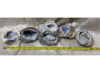 Collection Of Unique Dugway Geodes With Blue Tint (6 Count)