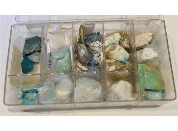 Turquoise Color Rocks In Container