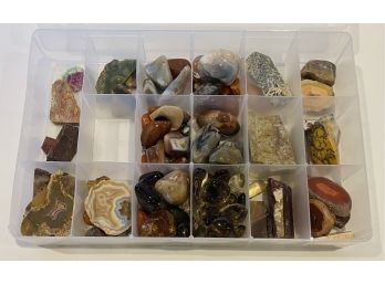 Beautiful Collection Of Various Tumbled Agates & Quartz