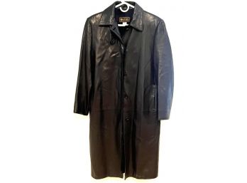 Loro Piana Black Leather Jacket, Size 44 (made In Italy)