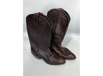 Brown Dan Post Leather Boots, Size 8, Innersole Fortified Fiber Material