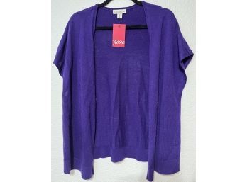 Purple Coldwater Creek Sleeveless Cardigan, Size (8)