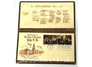 Stamps - July 4th, 1976 Official First Day Cover Of The Philadelphia '76 Commission With Cover Case