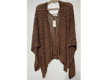 Coldwater Creek Rayon & Nylon Tan Pull-over Sweater Cardigan, One Size