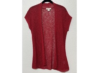 Women's Red Coldwater Creek Sleeveless Cardigan, Size XS (4-6)