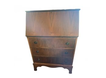 Vintage Wooden Secretary Desk With Pull Down Opening!