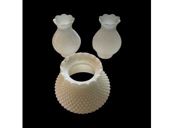 Set Of 3 Milk Glass Lamp Shades!