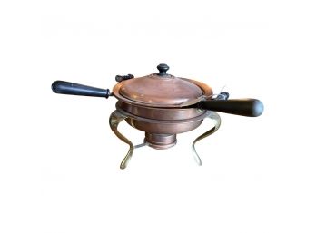 Brass And Copper Server Warmer With Double Handles