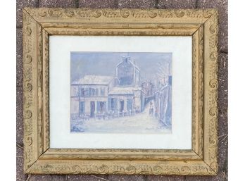 Village Picture In A Gold Frame By Maurice V.