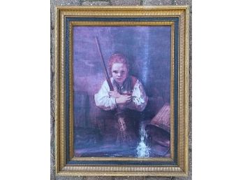 Framed Artwork Featuring A Child Cleaning