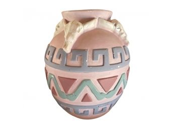 Lovely Handcrafted Pottery Vase With Pastel Colors