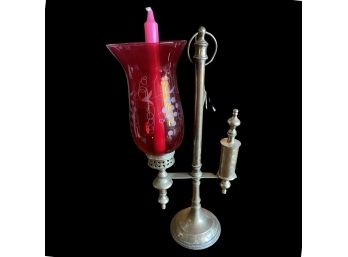 Unique Brass Candlestick Lamp!