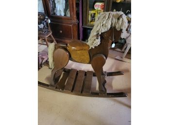 Antique Rocking Horse And Sadle