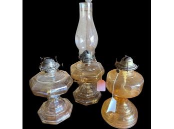 Collection Of Glass Oil Lamps (3)