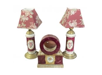 Pair Of Table Lamps And Matching Decorative Piece!