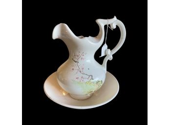 Rosenville White Ceramic Pitcher And Matching Bowl!