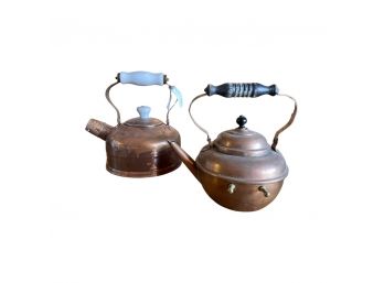 Antique Copper Kettles (2)