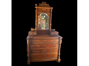 1881 Rose Marble Top French Dresser.